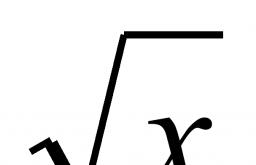 Lección de matemáticas “Función y = √x, sus propiedades y gráfica